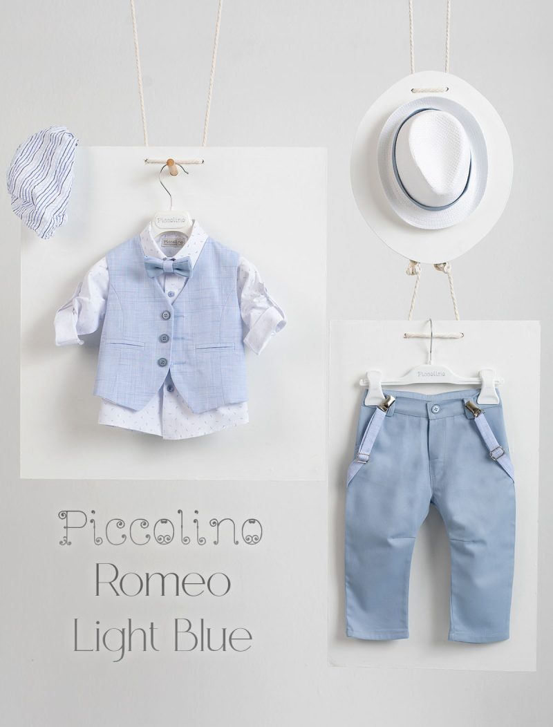 Βαπτιστικό κοστούμι Piccolino Romeo σε χρώμα Light Blue