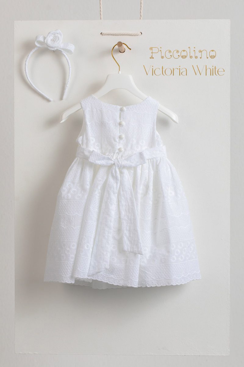 Βαπτιστικό φόρεμα Piccolino Victoria White - Image 2