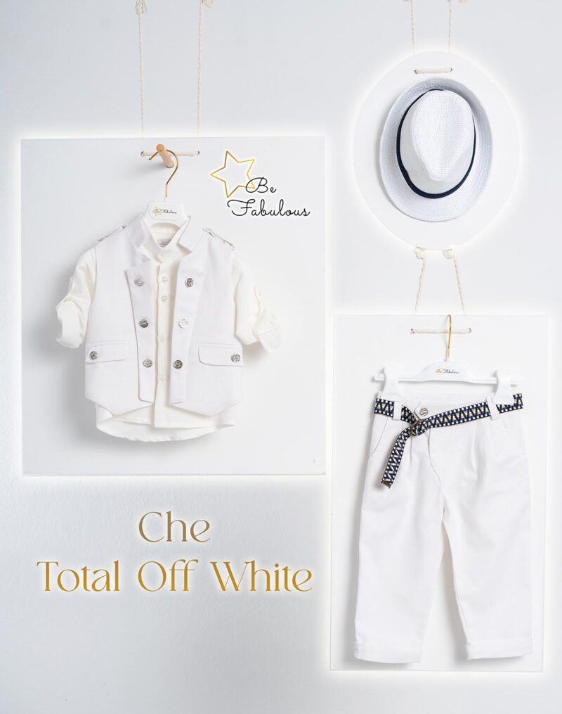 Βαπτιστικό κοστούμι  Be Fabulous Che σε χρώμα Total Off White
