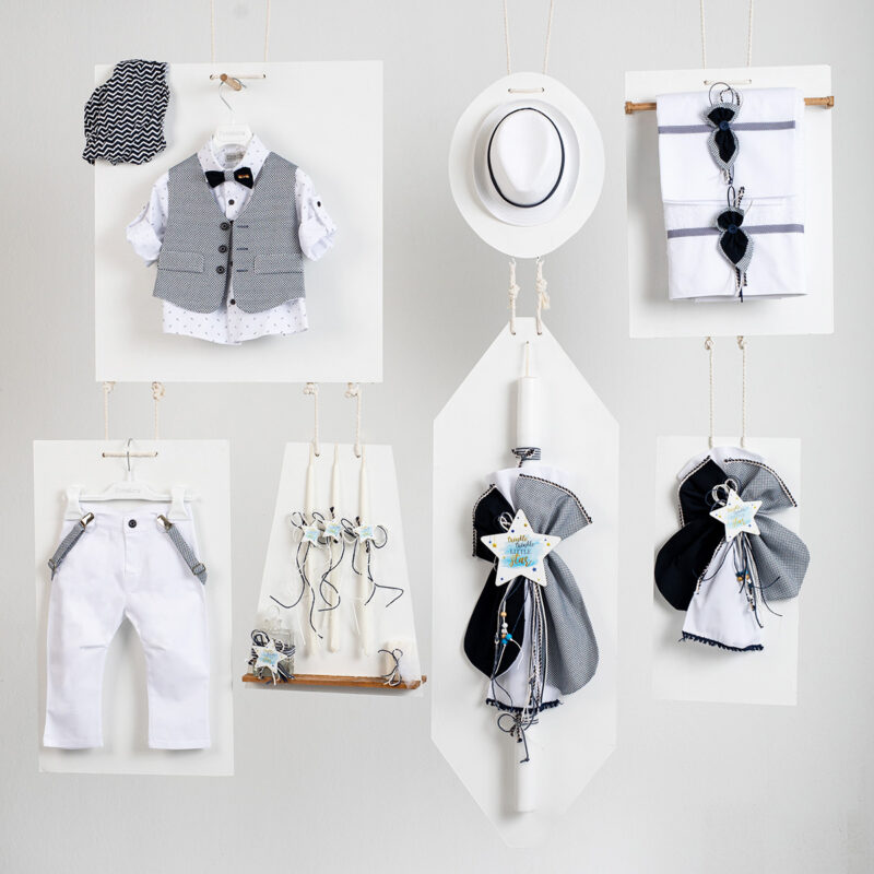 Πακέτο βάπτισης Piccolino LANDO BIANCO WHITE BLUE