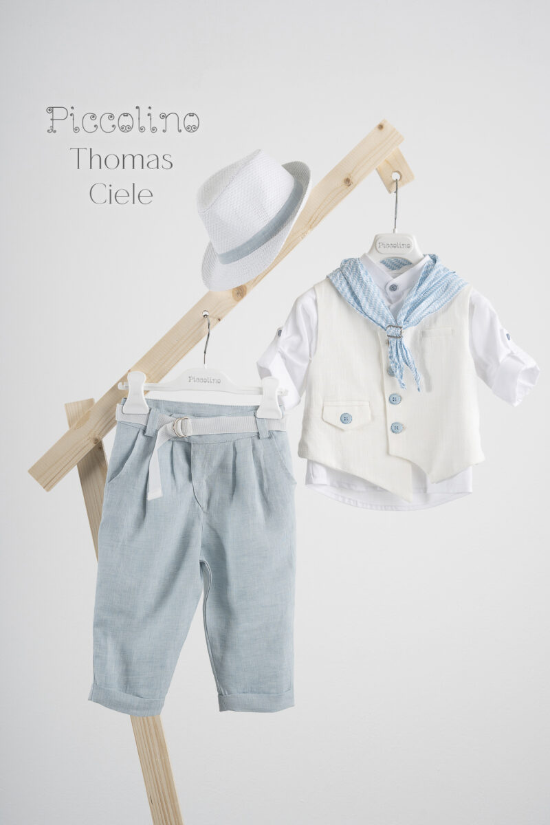 Πακέτο βάπτισης για αγόρι Piccolino Thomas ciele με τσαντα καπιτονε - Image 2