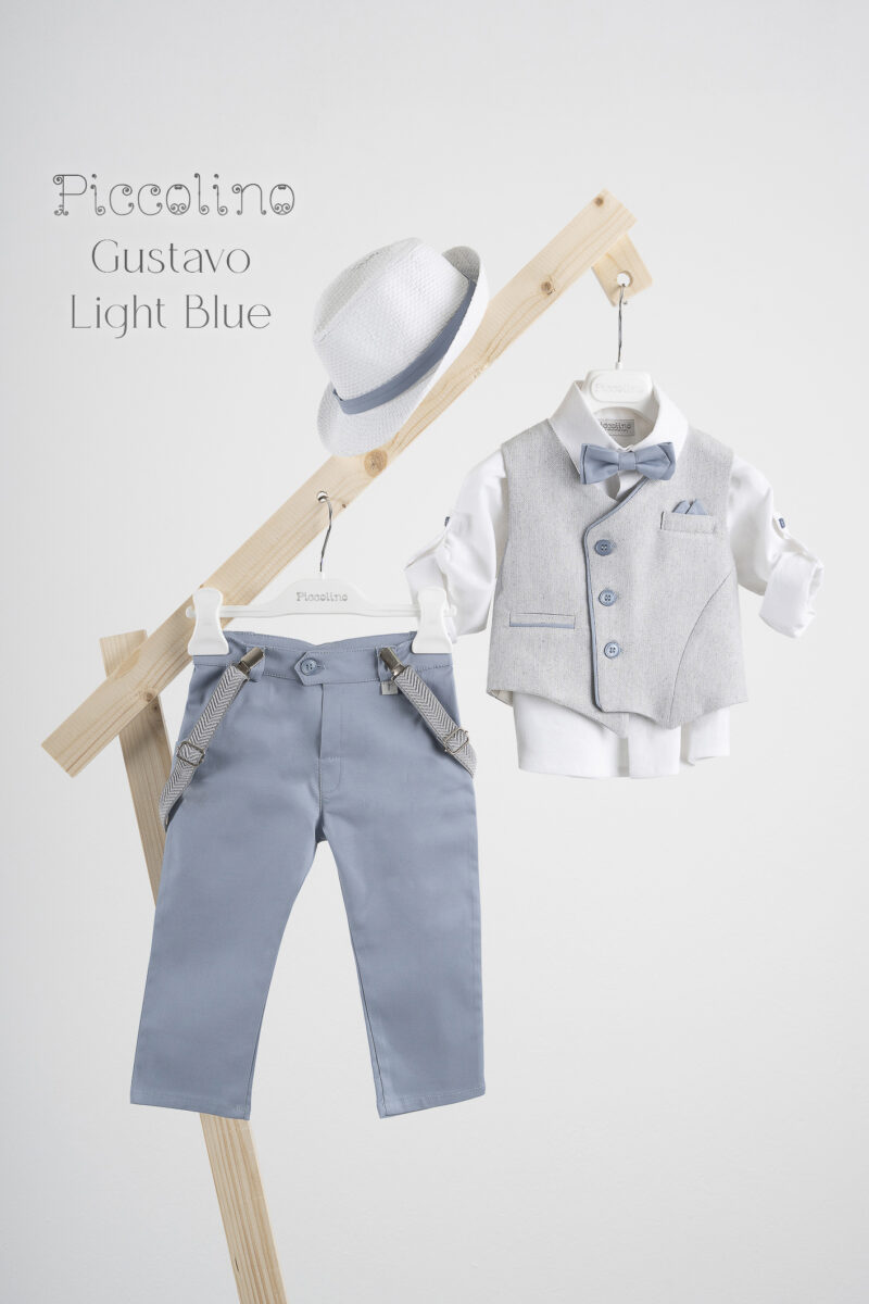 Πακέτο βάπτισης για αγόρι Piccolino Gustavo light blue με βαλιτσα - Image 2