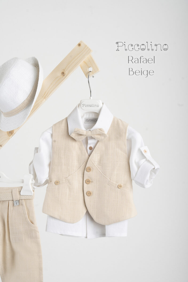 Βαπτιστικό κοστούμι Piccolino Rafael σε χρώμα Beige - Image 2