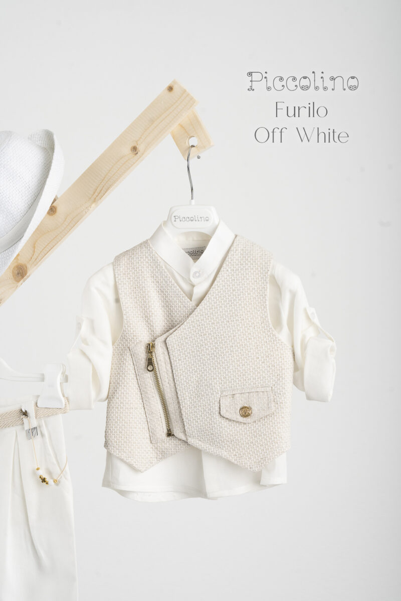 Βαπτιστικό κοστούμι Piccolino Furilo σε χρώμα Off White - Image 2