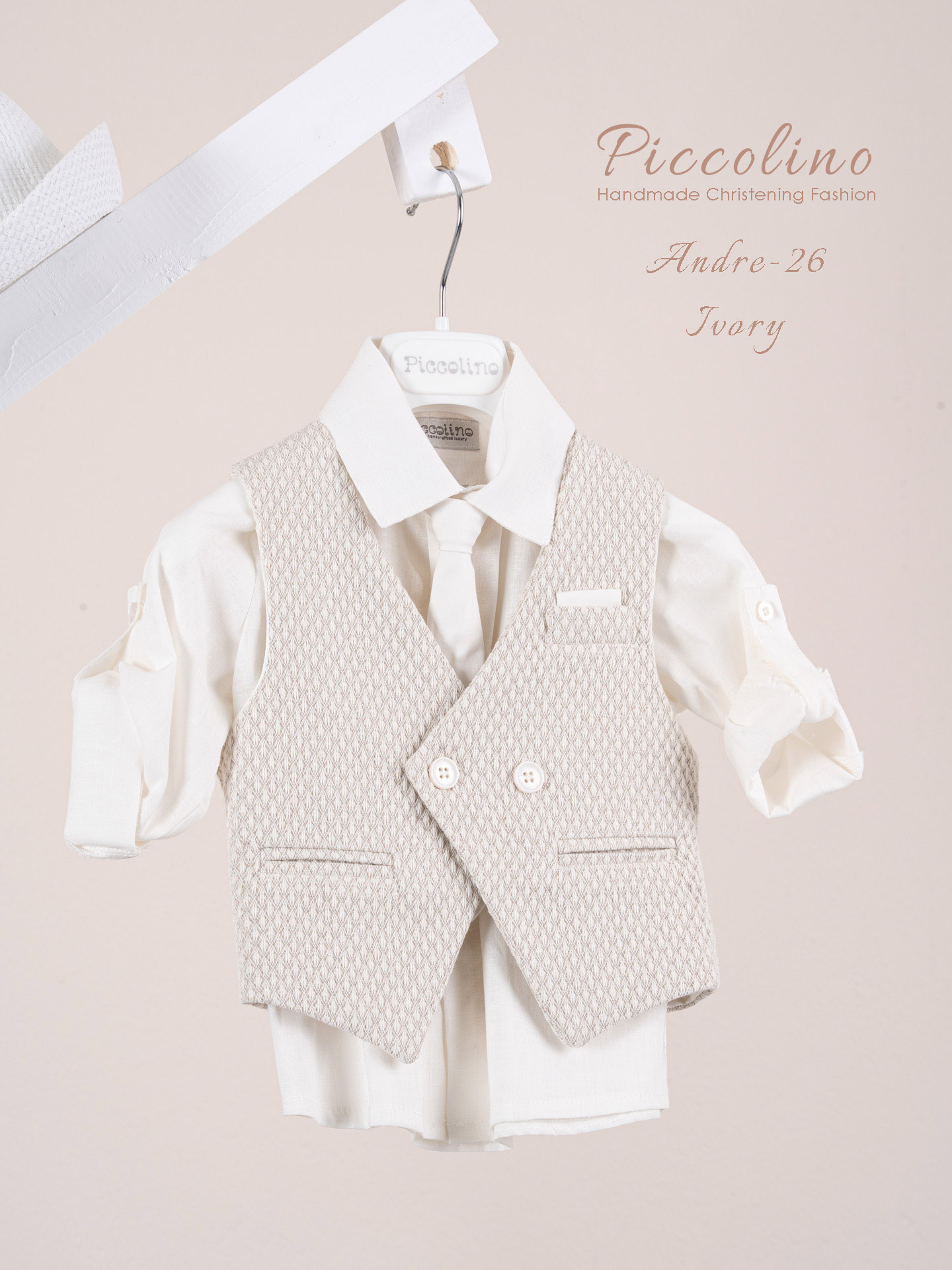 Κοστούμι Piccolino Andre-26 σε χρώμα Ivory - Image 2