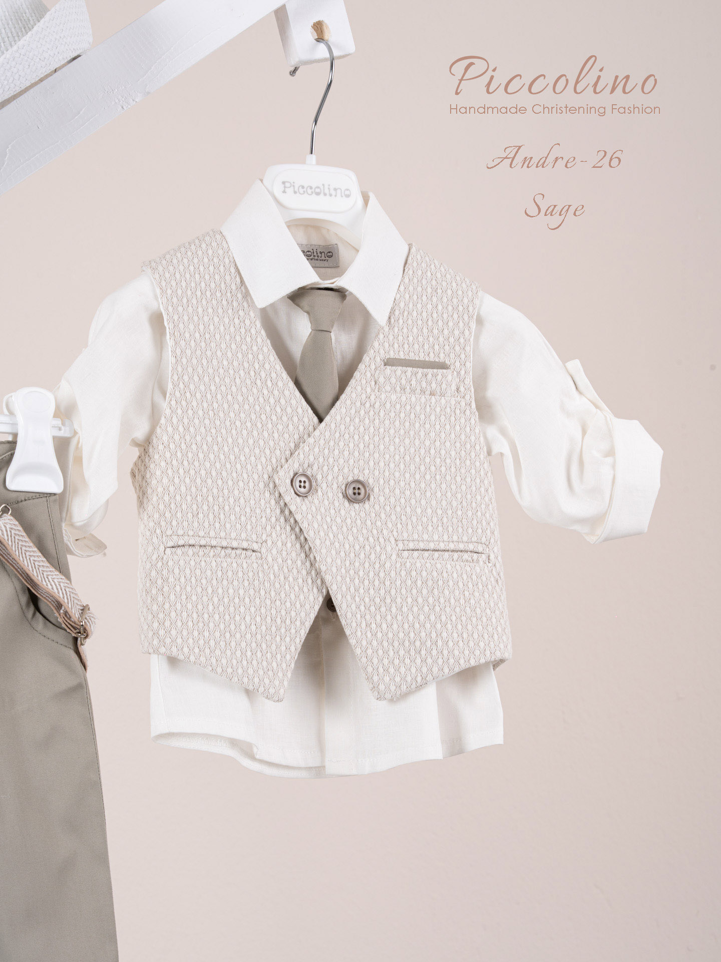 Κοστούμι Piccolino Andre-26 σε χρώμα Sage - Image 2