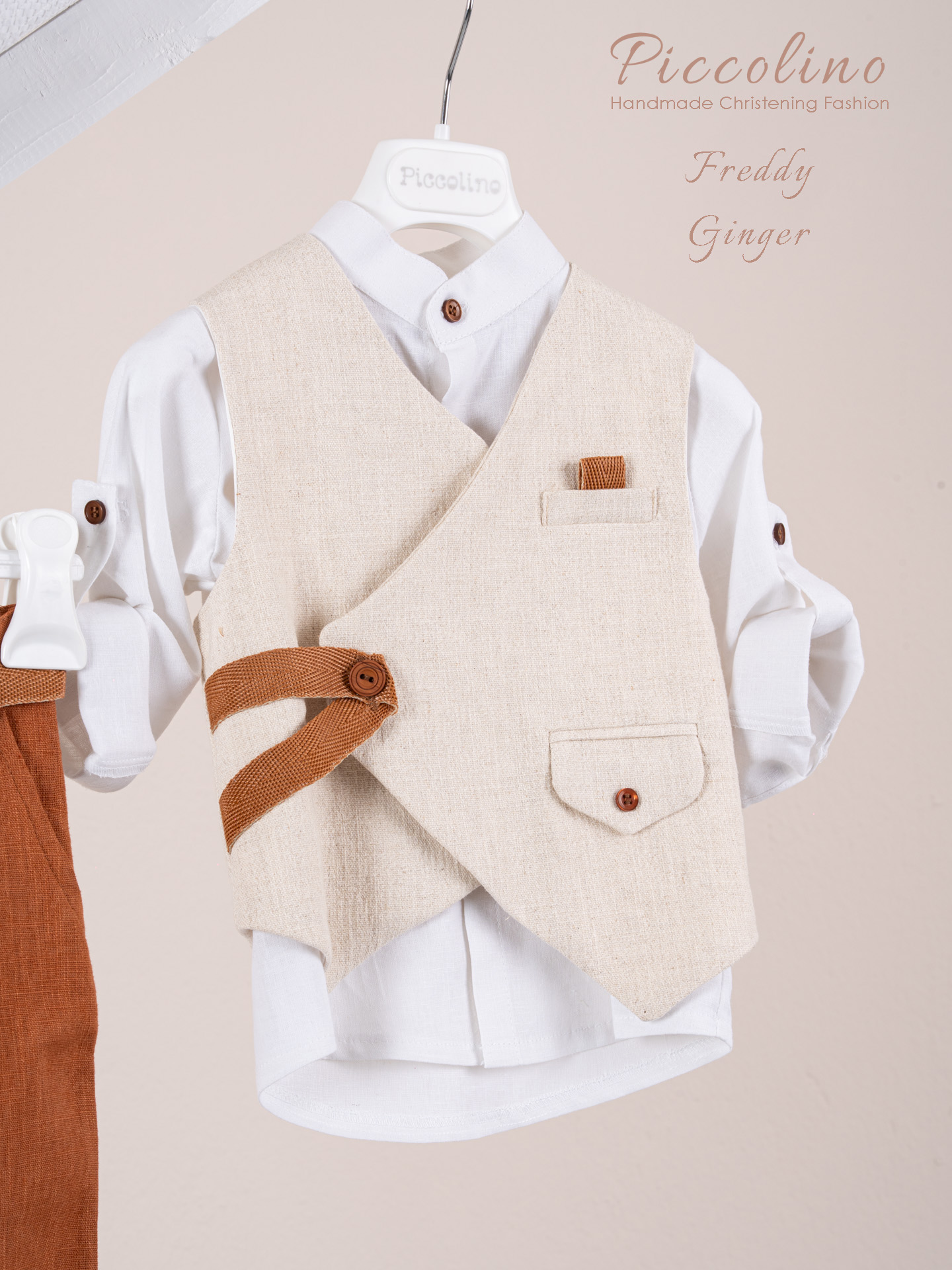 Βαπτιστικό κοστούμι Piccolino Freddy σε χρώμα Ginger - Image 2