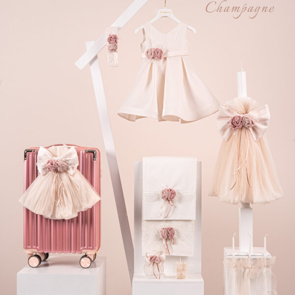 Πακέτο βάπτισης για κορίτσι Piccolino Carolina champagne