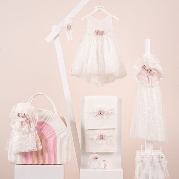 Πακέτο βάπτισης για κορίτσι Piccolino Fiorella ivory