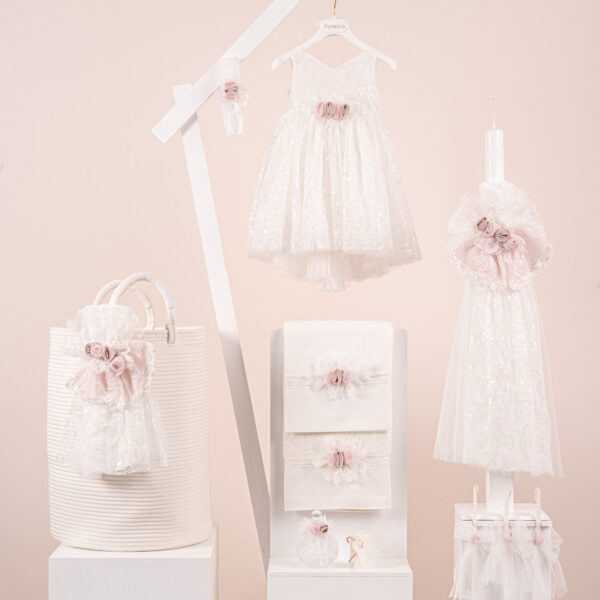 Πακέτο βάπτισης για κορίτσι Piccolino Fiorella ivory