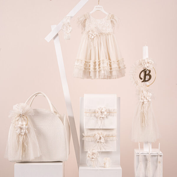 Πακέτο βάπτισης για κορίτσι Piccolino Giulia ivory