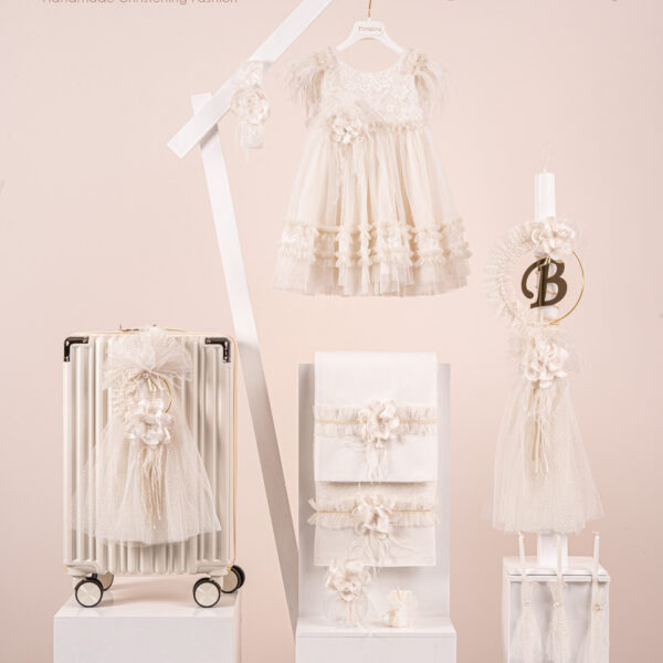 Πακέτο βάπτισης για κορίτσι Piccolino Giulia ivory