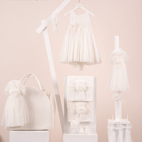 Πακέτο βάπτισης για κορίτσι Piccolino Marcella ivory